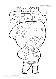 It has an outer, heavy outline and can be used as a coloring page. Draw It Cute On Twitter New Shark Leon Skin From Brawl Stars Coloring Page Https T Co B1w35csaws Brawlstarsart Brawlstarsskins Braw Supercell Fanart Https T Co Zfqhmgowvl