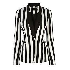 Beetlejuice Black And White Striped Suit Fashion Black White Striped Pattern Lapel Cotton Suit Coat Striped Blazer Color Block Jacket Fashion