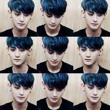 Check out the hottest looks and most attractive men's hair, right here. Exo Tao The Blue Haired Days Men Hair Color Dark Blue Hair Blue Black Hair