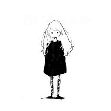 Black And White Illustration Girl Anime And Black And White Image Illustration Concept Art Cute Art