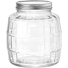 Create an attractive display thanks to this anchor hocking 69372ahg17 2 gallon glass jar with lid. Anchor Hocking Glass 1 Gallon Barrel Jar Walmart Com Walmart Com