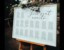 Horizontal Seating Chart Template Wedding Seating Chart