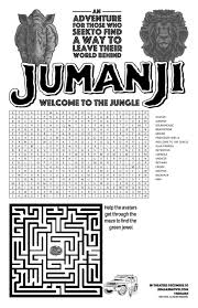 Jumanji Mini Poster Activity Sheet Movie Night Birthday Party Welcome To The Jungle Activity Sheets