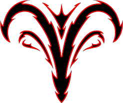 Download Red And Black Tribal Aries Zodiac Sign Tattoo Design Aries Zodiac Symbol Png Image With No Background Pngkey Com