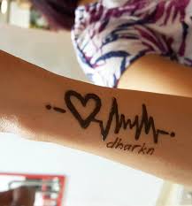 Dharkn Heart Beat Come Check Us Out At Henna And Trends Studio To Get Yourself A Natural Henna Desig Alphabet Tattoo Designs Henna Designs Tattoo Designs