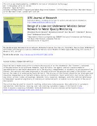 PDF) Design of a Low-cost Underwater Wireless Sensor Network for Water  Quality Monitoring