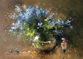 Forget me not flowers painting. Forget Me Not Flowers Paintings Art Gallery Russian Art