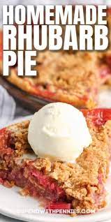 Rhubarb Pie Is Loaded With Fresh Rhubarb And Baked Until Golden Serve After A Summer Bbq For A Dessert Everyo Rhubarb Pie Dessert Recipes Easy Rhubarb Recipes