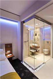 Glass Wall Bathroom Of Puro Hotel Wroclaw Modern Hotel Room Hotel Bedroom Design Hotel Room Interior