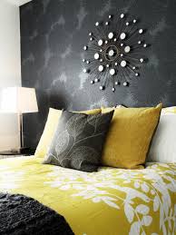 There are the yellow pillows that brighten the bed set. Grey And Yellow Bedroom For A Charming Decoration Homedecorite