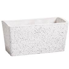 We offer a number of decorative from plastic to fibrestone, our rectangular trough pots are a beautiful addition to any garden, even large ones. Concrete White Stone Rectangle Planter Designer Plants