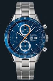Swiss Tag Heuer Carrera Chronograph Tachymetre With Blue Face And Stainless Steel Bracelet Men S Repli Mens Tag Heuer Watches Watches For Men Chronograph Watch