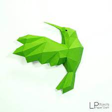 Kenaga bananya papercraft (free papercraft). Hummingbird Paper Craft Digital Template Origami Pdf Etsy Paper Crafts Paper Craft Projects Paper Crafts Origami