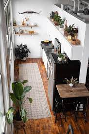 A Beautiful 600 Square Foot Studio Was Furnished On A Small Budget Kitchen Design Small Kitchen Remodel Small Apartment Interior Design