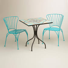 Capri Blue Metal Cadiz Chairs Set Of 2 Bistro Table Outdoor Outdoor Dining Furniture Affordable Outdoor Furniture