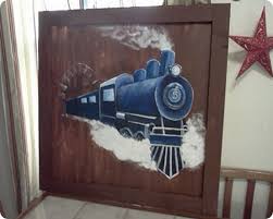 Canvas Train Painting Knockoffdecor Com Kids Room Murals Pottery Barn Kids Pottery Barn Train