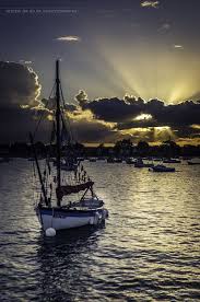 Sunrise Old Greement Boat At Navalo Port Arzon Brittany France Brittany France Boat France