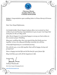 _ (name) son's silvia and i regret to inform you that we are not in a position to attend your son_ (name) wedding. Congratulation Open Wedding Letter To Prince Harry Princess Meghan After Brexit Support 2018