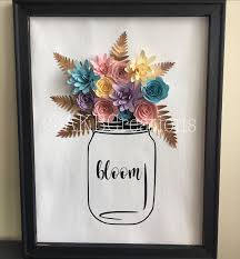 Bloom Flower Canvas Paper Flower Art Rolled Paper Flowers Paper Flower Wreaths