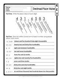 decimal place value worksheet place value worksheets place value with decimals decimal places