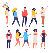 Free Vector Download People Moving In Flat Concept Vector Illustration People People Illustration Illustration Character Design