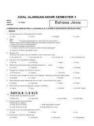 Nalika laire, gatotkaca dijenengi jabang tutuka. Soal Uas Bahasa Jawa Kelas 3 Sd Semester 1 Ganjil Dan Kunci Jawabannya