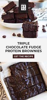 Triple Chocolate Fudge Protein Brownies Perfect Keto Recipe Protein Brownies Protein Bar Recipes Low Carb Protein Bars