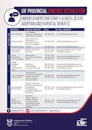 Labour commissioner/chief inspector of factories, uttarakhand. Department Of Employment And Labour On Twitter Uif Dear Clients Please Use The Below Contacts For Enquiries About Unemployment Maternity Illness Adoption Death Parental Benefits Kindly Contact The Official In