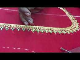 Kundans And Pan Work With Jardosi Youtube Handmade Embroidery Designs Kutch Work Designs Saree Kuchu Designs