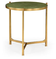 Check out our round side table selection for the very best in unique or custom, handmade pieces from our coffee & end tables shops. 494140 G Sgg Jonathan Charles Large Green Round Faux Shagreen Gilded Side Table