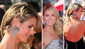Braided haircut heidi klum is so cute with her braided hair 'do with curly side bangs. Celeb Hairstyle Of The Week Heidi Klum Sheknows