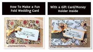Fold 1/4 inch before gluing so your card can open. Wedding Card Fun Fold With Gift Card Money Holder Inside Sweet Stamper