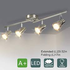 Amazon Com Dllt 4 Light Led Track Lighting Kit Flush Mount Spotlight Ceiling Direct Kitchen Ceiling Lights Farmhouse Track Lighting Farmhouse Light Fixtures