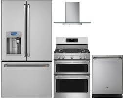 Ge cafe series invokes inspiration and innovation for the home cook who loves to entertain. Cafe 1066327 4 Piece Kitchen Appliances Package With Cye22up2ms1 36 French Door Refrigerator Cgb550p2ms1 30 Gas Range Cvw73012mss 30 Wall M