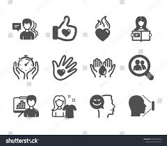 Set Of People Icons Such As Timer Social Responsibility Heart Flame Good Mood Like Hand Woman Read Cl Ad Sponsored People Icon Icon Template Design