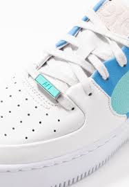 Nike Sportswear Air Force 1 Sage Trainers Platinum Tint Light Aqua Obsidian Team Orange Universe Blue Metallic Silver Zalan Nike Sportswear Nike Sneakers