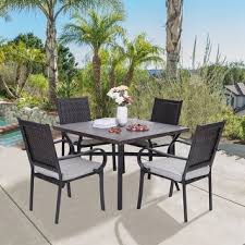 We did not find results for: Sophia William Outdoor Patio 5 Pieces Dining Set With 4 Pe Rattan Chairs And 1 Square Metal Table With Umbrella Hole Overstock 33337185