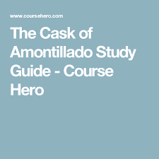 The Cask Of Amontillado Study Guide Course Hero Study Guide The Cask Of Amontillado Study