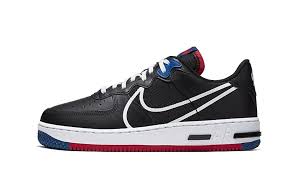 Nike Air Force 1 Low React Black White Gym Red Gym Blue Ct1020 001 Restocks