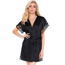 These are the best bathrobes in the world for women, whether you're looking for something soft made of lightweight cotton, luxury terry cloth, or cuddly fleece. Womens Black Short Sleeve Satin Kimono Robe Lace Trim Bride Robes Bathrobe Sleepwear Black Cr189tmaknq