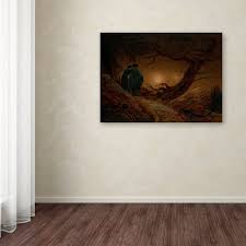 The dapper fellows in two men contemplating the moon look like they're waiting, and rather patiently, for something to appear before them. Caspar David Friedrich Two Men Contemplating The Moon Canvas Art Overstock 16958021