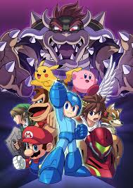 El juego original para nintendo 64, super smash bros., tenía 12 personajes; Super Smash Bros Wii U And 3ds Mega Man Artwork