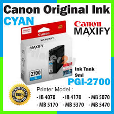 View other models from the same series. Original Ink Cartridge Pgi 2700 Cyan For Canon Maxify Ib4070 Ib4170 Mb5070 Mb5170 Mb5370 Mb5470 Lazada
