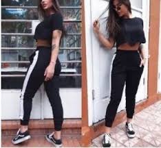 Calça Moletom Com Listra Do Lado Calca Feminina Jogger Com Faixa Lateral Looks Com Calca Moletom Moletom Feminino Calca De Moleton
