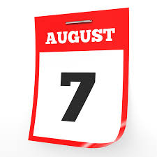 Es en esta fecha en que realmente nació colombia. 7 De Agosto De Calendario En El Fondo Blanco Ilustracion 3d Fotos Retratos Imagenes Y Fotografia De Archivo Libres De Derecho Image 75556315