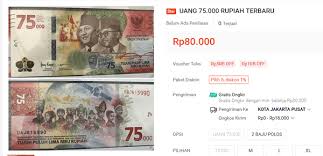 Uang baru rp 75000 dijual di situs belanja online. Uang 75 Ribu Dijual Di Shopee Ini Harganya Gak Sampai Jutaan Kok