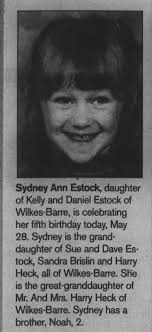 Sydney Ann Estock 5th Birthday 2002