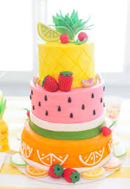 Birthday Cake Theme Ideas For Girls Fruit Themed Cake 21 Sizzling Summer Birthday Cake Ideas Pretty My Party Summer Birthday Cake Fruit Birthday Fruit Birthday Party