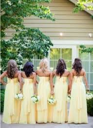 Yellow For My Bridesmaids Hmmm Idk I M Torn Because He Wants The Wedding In February But Red Doesn Yellow Bridesmaids Yellow Bridesmaid Dresses Bridesmaid