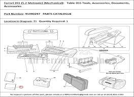 Ferrari 355 salvage door and parts (fits: Ferrari Part 95990297 Parts Catalogue In Ferrari 355 5 2 Motronic Mechanical Table 055 Tools Accessories Documents Accessories